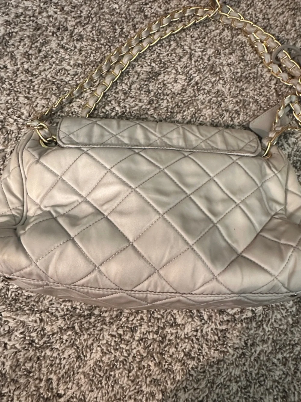 Prada Teessuto Impuntu Quilted Nylon Chain Flap Bag